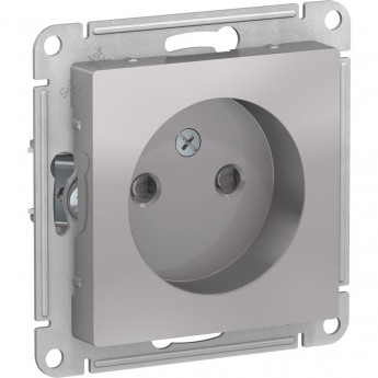 Розетка SCHNEIDER ELECTRIC ATLASDESIGN без заземления, со шторками, механизм, алюминий