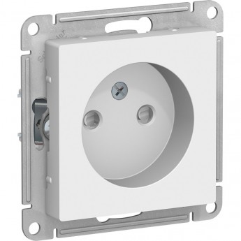 Розетка SCHNEIDER ELECTRIC ATLASDESIGN без заземления, со шторками, механизм, белый