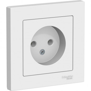 Розетка SCHNEIDER ELECTRIC ATLASDESIGN без заземления, в сборе, белый