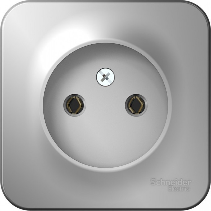 Розетка SCHNEIDER ELECTRIC BLANCA без заземления, без шторок, с изолирующей пластиной, 16А, 250В, алюминий BLNRA000113