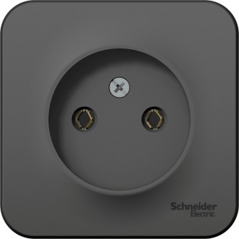 Розетка SCHNEIDER ELECTRIC BLANCA без заземления, без шторок, с изолирующей пластиной, 16А, 250В, антрацит
