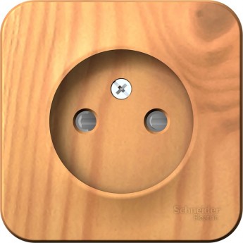 Розетка SCHNEIDER ELECTRIC BLANCA без заземления, со шторками, с изолирующей пластиной, 16А, 250В, ясень