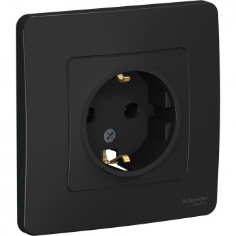 Розетка SCHNEIDER ELECTRIC BLANCA с/у, с заземлением, без шторок, 16А, 250В, антрацит