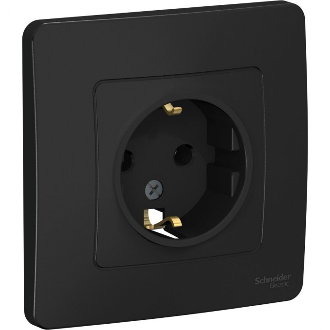 Розетка SCHNEIDER ELECTRIC BLANCA с/у, с заземлением, без шторок, 16А, 250В, антрацит BLNRS001016