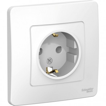 Розетка SCHNEIDER ELECTRIC BLANCA с/у, с заземлением, без шторок, 16А, 250В, белый