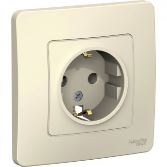 Розетка SCHNEIDER ELECTRIC BLANCA с/у, с заземлением, без шторок, 16А, 250В, молочный