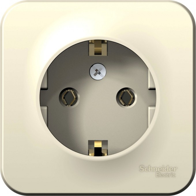 Розетка SCHNEIDER ELECTRIC BLANCA с заземлением, без шторок, 16А, 250В, молочный BLNRA010102