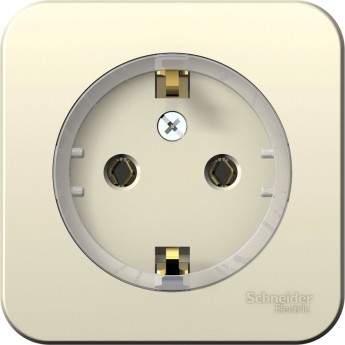 Розетка SCHNEIDER ELECTRIC BLANCA с заземлением, без шторок, (компакт), с изолирующей пластиной, 16А, 250В, молочный