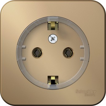 Розетка SCHNEIDER ELECTRIC BLANCA с заземлением, без шторок, (компакт), с изолирующей пластиной, 16А, 250В, титан