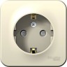 Розетка SCHNEIDER ELECTRIC BLANCA с заземлением, со шторками, 16А, 250В, молочный BLNRA011102