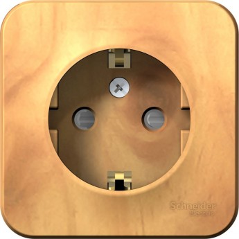 Розетка SCHNEIDER ELECTRIC BLANCA с заземлением, со шторками, 16А, 250В, ясень