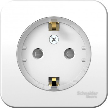 Розетка SCHNEIDER ELECTRIC BLANCA с заземлением, со шторками, (компакт), с изолирующей пластиной, 16А, 250В, белый