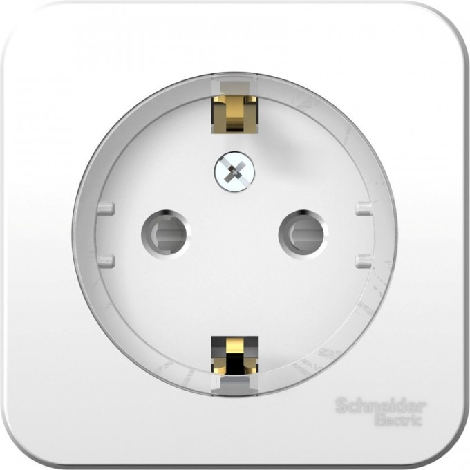 Розетка SCHNEIDER ELECTRIC BLANCA с заземлением, со шторками, (компакт), с изолирующей пластиной, 16А, 250В, белый BLNRA111111