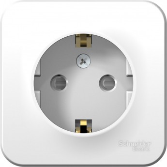 Розетка SCHNEIDER ELECTRIC BLANCA с заземлением, со шторками, с изолирующей пластиной, 16А, 250В, белый