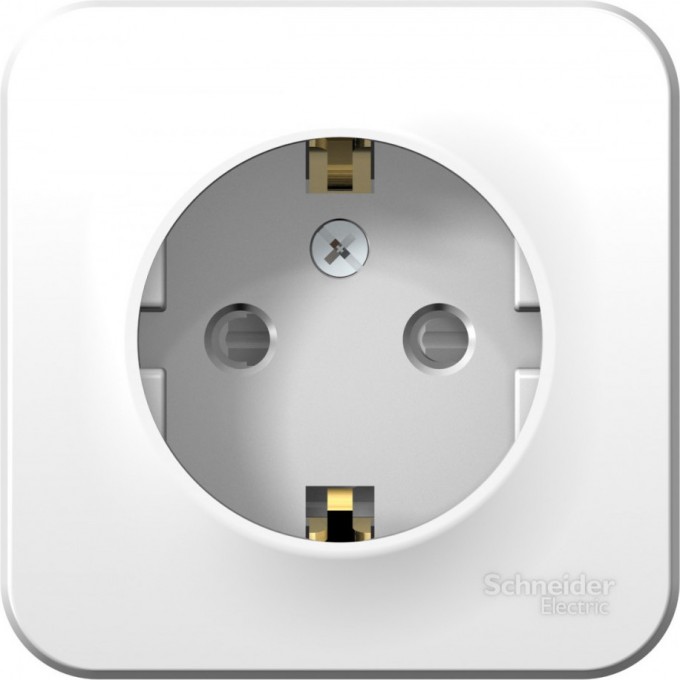 Розетка SCHNEIDER ELECTRIC BLANCA с заземлением, со шторками, с изолирующей пластиной, 16А, 250В, белый BLNRA011111