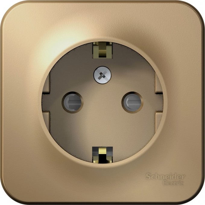 Розетка SCHNEIDER ELECTRIC BLANCA с заземлением, со шторками, с изолирующей пластиной, 16А, 250В, титан BLNRA011114