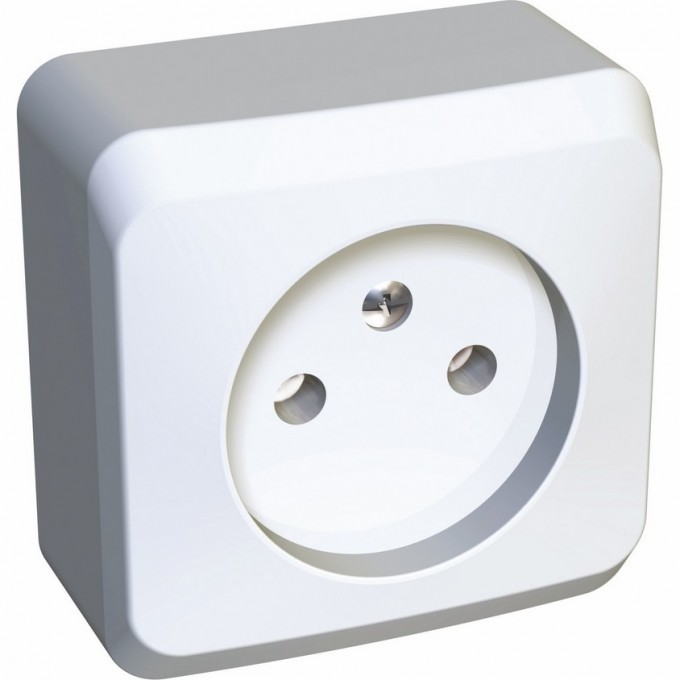 Розетка SCHNEIDER ELECTRIC ЭТЮД без заземления со штороками 16А 250B, белый, Россия PA16-002B