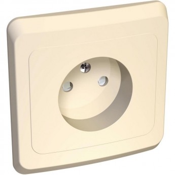 Розетка SCHNEIDER ELECTRIC ЭТЮД С/У без заземления со шторками 16А 250B, кремовый, Россия