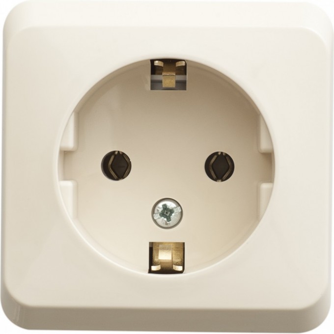 Розетка SCHNEIDER ELECTRIC ЭТЮД с заземлением без шторок 16А 250B, кремовый, Россия PA16-003K