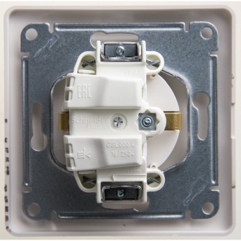 Розетка SCHNEIDER ELECTRIC GLOSSA с заземлением, со шторкой, с крышкой, в сборе, перламутр