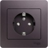 Розетка SCHNEIDER ELECTRIC GLOSSA с заземлением, со шторкой, в сборе, сиреневый туман GSL001444
