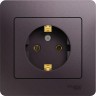 Розетка SCHNEIDER ELECTRIC GLOSSA с заземлением, в сборе, сиреневый туман GSL001442