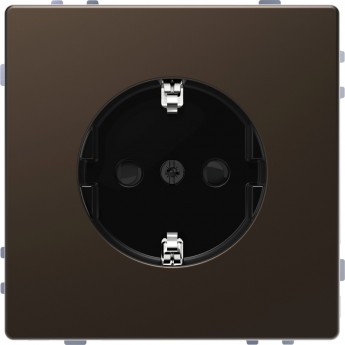 Розетка SCHNEIDER ELECTRIC MERTEN D-LIFE 16А, с заземлением, шторками, винтовыми зажимами, мокко