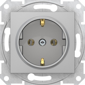 Розетка SCHNEIDER ELECTRIC SEDNA c з/к, без шторок, быстрозажимные контакты, алюминий