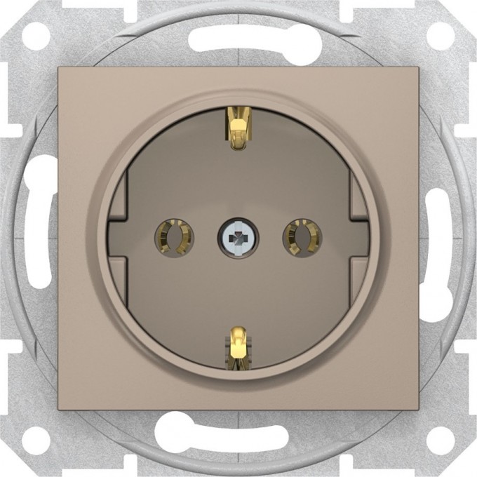 Розетка SCHNEIDER ELECTRIC SEDNA c з/к, без шторок, быстрозажимные контакты, титан SDN3001868