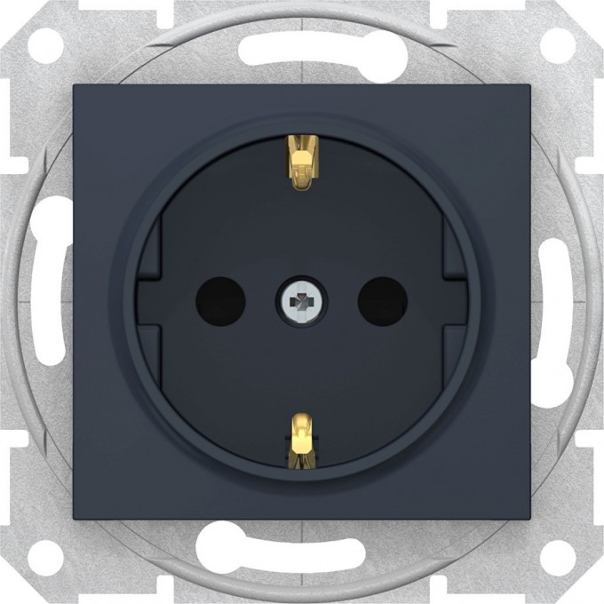 Розетка SCHNEIDER ELECTRIC SEDNA c з/к, со шторками, быстрозажимные контакты, графит SDN3001770