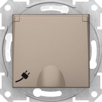 Розетка SCHNEIDER ELECTRIC SEDNA IP44 с з/к, с крышк, cо шторками, быстрозаж. конт, титан