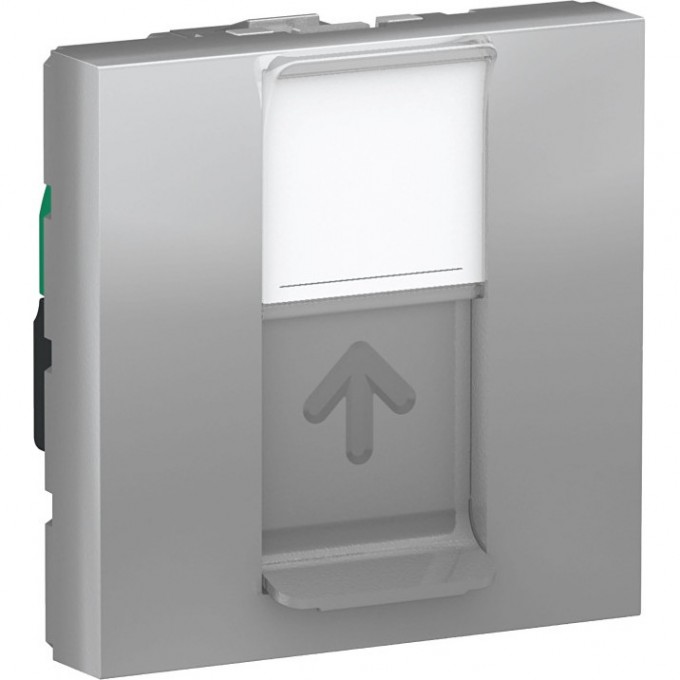 Розетка SCHNEIDER ELECTRIC UNICA NEW компьютерная, RJ45, одиночная, категория 5е UTP,2 модуля, алюминий NU341130