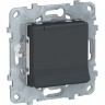 Розетка SCHNEIDER ELECTRIC UNICA NEW с заземлением, со шторками, с крышкой, 16 А, 250 В, IP40, антрацит NU503754TA