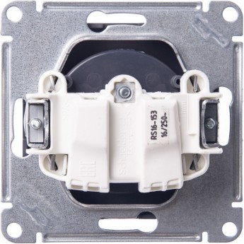 Розетка SCHNEIDER ELECTRIC W59 без заземления без шторок, 16А, механизм, чёрный бархат