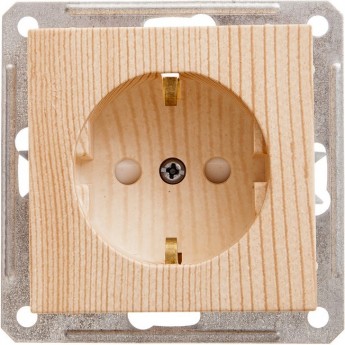 Розетка SCHNEIDER ELECTRIC W59 с заземлением со шторками, 16А, механизм, сосна