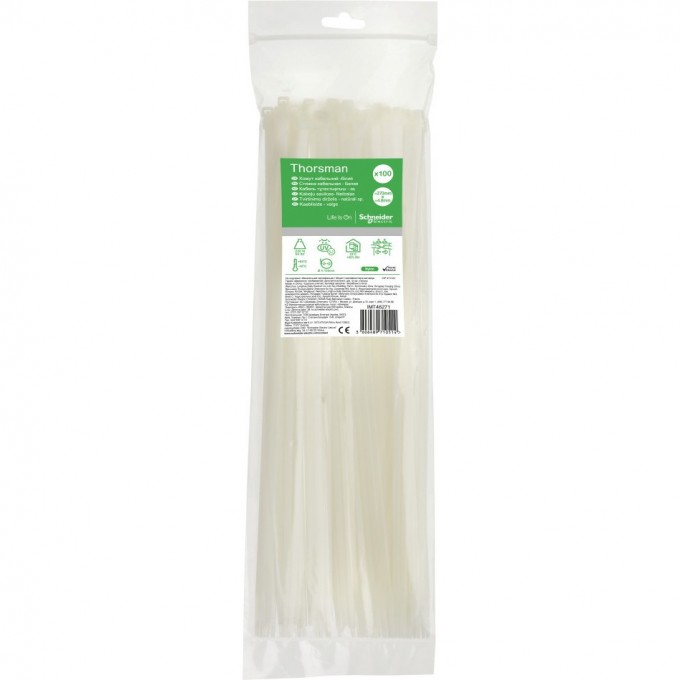 Стяжка кабельная 370х4.8 БЕЛАЯ (100шт) IMT46271