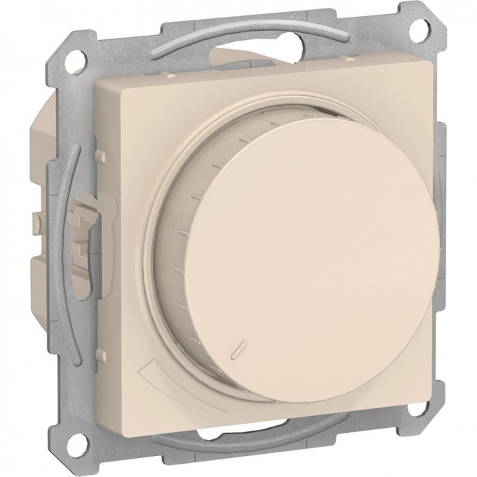 Светорегулятор (диммер) SCHNEIDER ELECTRIC ATLASDESIGN, поворотно-нажимной, LED, RC, 315Вт, механизм, БЕЖЕВЫЙ ATN000234