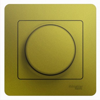 Светорегулятор (диммер) SCHNEIDER ELECTRIC GLOSSA, поворотно-нажимной, LED, RC, 630Вт, в сборе, фисташковый