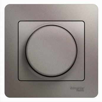 Светорегулятор (диммер) SCHNEIDER ELECTRIC GLOSSA, поворотный, 300Вт, в сборе, платина
