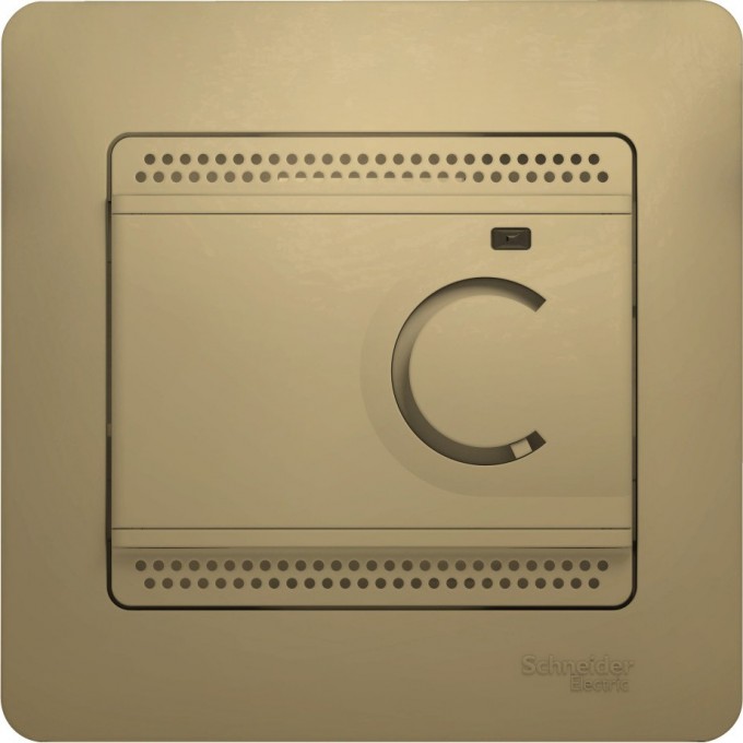 Термостат электрический SCHNEIDER ELECTRIC GLOSSA теплого пола с датчиком,от+5до+50°C,10A,в сборе, ТИТАН GSL000438