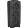 Трёхместная розетка SCHNEIDER ELECTRIC BLANCA без заземления, без шторок, с изолирующей пластиной, 16А, 250В, АНТРАЦИТ BLNRA000316
