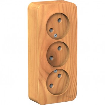 Трёхместная розетка SCHNEIDER ELECTRIC BLANCA без заземления, без шторок, с изолирующей пластиной, 16А, 250В, ЯСЕНЬ