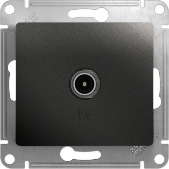 TV розетка SCHNEIDER ELECTRIC GLOSSA оконечная 1DB, механизм, АНТРАЦИТ