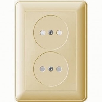 Розетка двойная SCHNEIDER ELECTRIC W59 без заземления со шторками, 16А, в сборе, слоновая кость