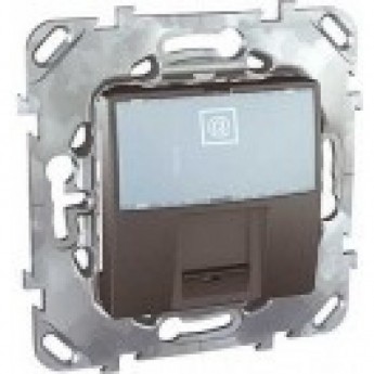 Розетка компьютерная SCHNEIDER ELECTRIC UNICA TOP РОЗЕТКА , RJ45, одиночная, категория 5е, с полем для надписи, графит