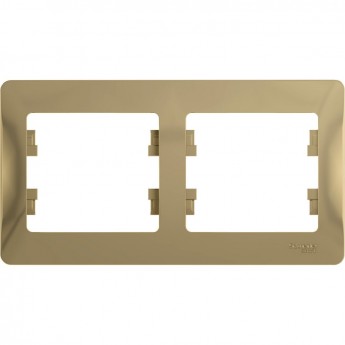 2-постовая рамка SCHNEIDER ELECTRIC GLOSSA, горизонтальная, ТИТАН