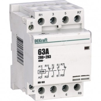 Модульный контактор DEKRAFT 2НО+2НЗ 63А 230В МК-103