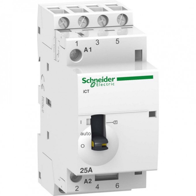 Модульный контактор с ручным управлением SCHNEIDER ELECTRIC ACTI9 iCT25A 4Н A9C21834