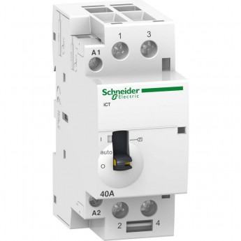 Модульный контактор с ручным управлением SCHNEIDER ELECTRIC ACTI9 iCT63A 2Н