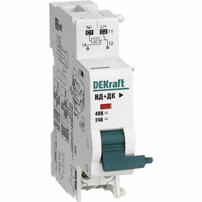 Расцепитель независимый c дополнительным контактом DEKRAFT 24В, 48В AC_DC для ВА-101 нов. 18103DEK